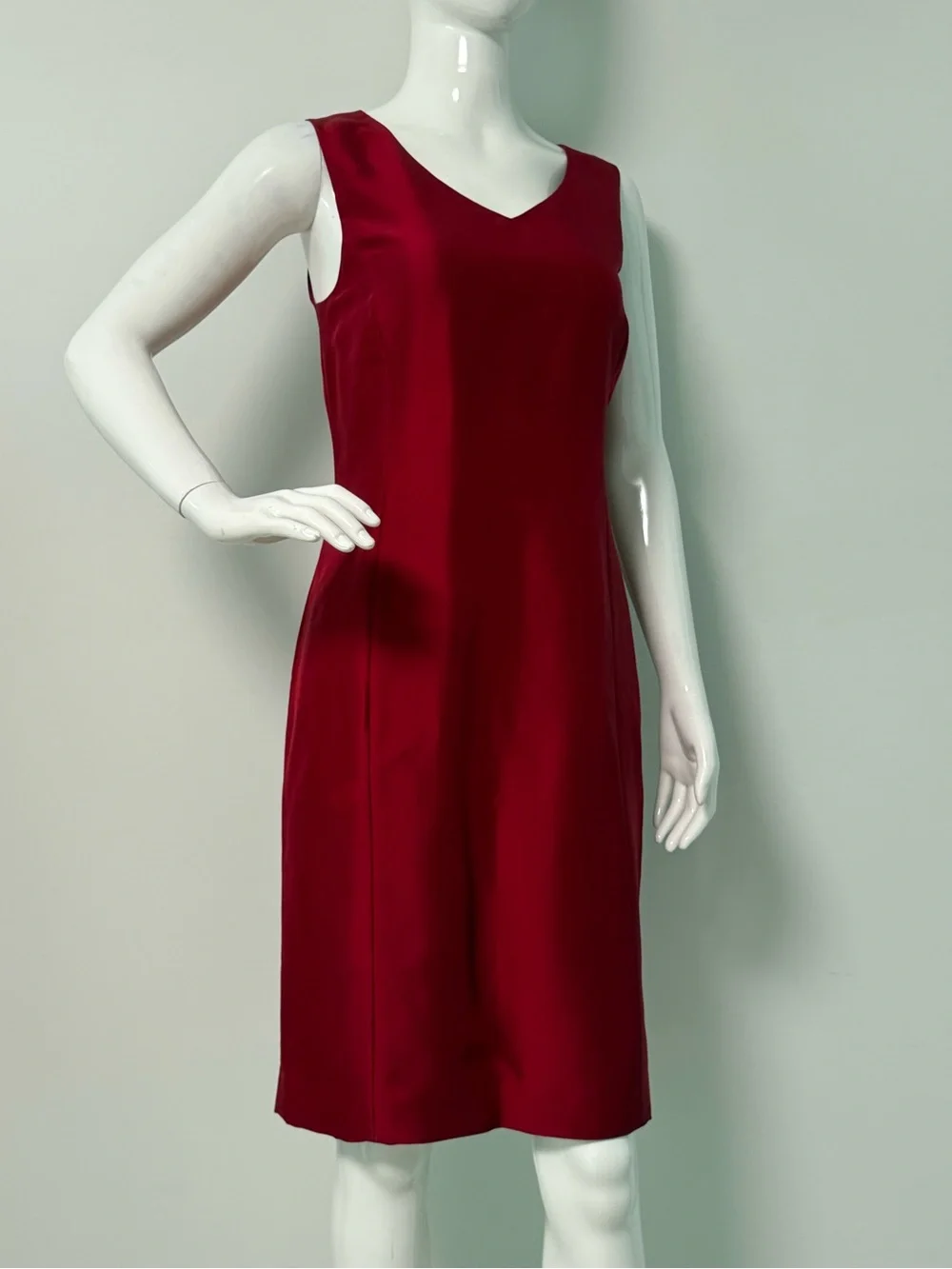 Ann Taylor Burgundy Silk Dress and Matching Coat Set